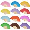 baotongle 12 ventagli in carta, per matrimoni, matrimoni, fan della mano, decorazione asiatica per l'estate, festa di compleanno, gruppo, fai da te, decorazione da parete (multicolore)