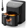 EUARY Friggitrice Ad Aria Calda Capacità 4,5 Litri, Air Fryer con 10 Programmi, Friggitrice Senza Olio per 4-6 persone, LED Touch Screen, 32 Ricette Cartacee[Cinque lingue compreso l'italiano]