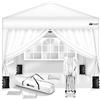 tillvex Gazebo 3x3m impermeabile | Gazebo pieghevole pop-up regolabile in altezza | Tenda da giardino protezione UV 50+ | Tenda Padiglione con borsa (Bianco - con 4 Laterali)