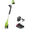 BAKAJI Motozappa per Orto Elettrozappa Batteria Litio 20V 2000 mah Zappatrice Zappa a Motore Elettrica 2 Lame da 15cm Larghezza Lavoro 10cm velocità 250RPM Manico Ergonomico Coltivazione Giardino