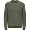 Only & Sons Onsmorgan 12 Structure Crew Knit Noos, Notte d'oliva, 3XL Uomo