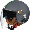 VVPEC Scooter Caschi Bluetooth Moto Jet 3/4 Casco Auricolare E Microfono Integrati con Doppia Visiera Parasole Certificazione ECE Casco Jet Per Adulti Uomini Donne - Mezze Caschi Moto Stile Vintage(Color:P,