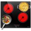 Noxton Piano Cottura Elettrico 4 Fuochi, 6000W Piano Vetroceramica Incasso, 60cm Piastra Fornello con 9 Funzione Booster Cucina, Tocco Controlli, Timer