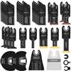 LEILUO Set di 34 accessori oscillanti per attrezzi multiuso per chiodi in legno, accessori universali con borsa portaoggetti, compatibili con DeWalt, Makita, Dremel e altro ancora