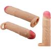 CUPIDO TOYS Guaina Fallica 20 cm, Manicotto Prolunga Pene di 7,6 cm; Guaina Indossabile sul Pene dell'Uomo con Anello per Testicoli, Strapon per Disfunzione Erettile