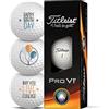 Titleist Confezione da 3 palline da golf, motivo: Happy Birthday Golf, idea regalo (Pro V1)