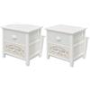 Festnight Comodino Sospeso Camera da Letto alla Francese Legno Moderno con 2 Cassetti Bianco,Comodino Porta Telefono,Cassettiera Camera da Letto Legno Moderno con 2 Cassetti 28,5 x 23,5 x 12,5 cm