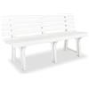 Tomaino - Panchina Da Esterno E Interno, Panchina Da Giardino In Plastica, Comoda E Resistente - 3 Posti (Bianco)