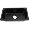 Fockety Lavello da Cucina Vasca Singola, Lavello per Rettangolare in Acciaio Inossidabile 304 Lavabo da Incasso con Scarico Fognario da 40 Mm, Lavandino del Bagno per (Spray Nero