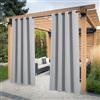 PONY DANCE Tenda da Sole per Esterno Tende Oscuranti con Anelli per Gazebo Anti-UV Blackout Curtains per Verande Impermeabile 2 Pezzi L132 x A243 CM, Grigio Chiaro