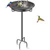 KHayRovies Abbeveratoio per Uccelli, Mangiatoia per Uccelli Selvatici, 92 x 27.5 cm, in Metallo, Decorazione da Giardino per aiuole o balconi (Nero)