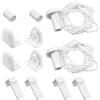 ZHEN DEKO 2 Set Kit di Riparazione per Tende a Rullo（17mm/PVC) Ricambi Tenda a Rullo Staffe di Ricambio in Plastica Tenda a Rullo per Tende Oscuranti Senza Foratura (Bianco)