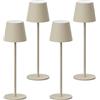 K-Bright 4 pezzi Lampada LED Dimmerabile da tavolo in alluminio,Ricaricabile 2700K luce calda Per interni/esterni Lampada da tavolo senza fili con USB ricarica (Beige sabbia)