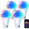 ANTELA Lampadina LED Alexa E27 Wifi, 7W 806LM Dimmerabile Lampadina Smart RGB 2700k-6500k, Compatibile con Alexa e Google Home, App Controllato, 4Pz