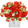 Hobyhoon 4 mazzi di peonie artificiali per la decorazione, rose finte, bouquet di rose finte, fiori artificiali in seta al tatto, fiori artificiali per vasi, matrimoni, decorazioni per la casa