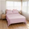 Etrexonline Set Lenzuola Matrimoniali 4 Pezzi per Letto 150x190/200cm, Completo Lenzuola Microfibra Traspirante Ultra Morbido - Include 1 lenzuolo sopra, 1 lenzuolo con angoli e 2 federa - Rosa