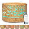 Hianjoo 700 ml Diffusore di Oli Essenziali, Umidificatore Ultrasuoni Aromaterapia Diffusore di Aromi con 7 Colori LED Luce Notturna, Purificatore Aria, Profumazione Ambiente Senza BPA(Marrone Chiaro)
