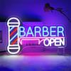 ineonlife Barber Open Neon,Open Scritte Neon per la Decorazione Della Parete, Scritta Led Insegna per Parrucchiere,Apertura Salone di Bellezza
