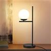 ZMH Lampada da tavolo per soggiorno, comodino, E27, colore nero, moderna, in vetro, design vintage, retrò, industriale, con cavo da 1,5 m, per camera da letto, cameretta dei bambini, ufficio