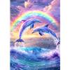 CEOVR Diamond Painting Kit Completo Delfino 5D Diamond Painting,Diamond Painting Adulto,Arcobaleno e Animali Pittura Diamante,30x40 cm Painting Diamond 5D
