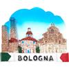 Leddy Living Magnete 3D Decorativo Frigorifero Bologna Souvenir Artistico Resina Vintage San Luca Torre degli Asinelli San Petronio Tricolore Calamita Lavagna Magnetica Casa Cucina Ufficio (1, Cielo)