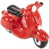 BLUECHOLON Salvadanaio decorativo in ceramica a forma di moto italiano, rosso, 20 x 10 x 13 cm