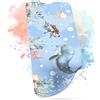 SilverRack Tappetino antiscivolo per vasca da bagno per bambini, 100 x 40 cm, senza BPA, tappetino da bagno per bambini, per neonati e bambini, tappetino antiscivolo, tappetino da bagno, balena, blu