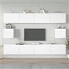 NITCA Set di Mobili Porta TV 6 pz, Set Mobile TV in Legno, Parete Attrezzata Soggiorno Moderna, Base TV Sala da Pranzo, Bianco 100x30x30 cm Tipo 2