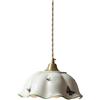 OEUBEQ Lampadario Moderno in Ottone, a Forma di Fiore Francese, in Vetro, con lampadario in Ceramica Plissettata Bianca, in Stile Nordico, a Forma di Farfalla, Vintage, Moderno, per Sala