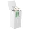 COSTWAY 34 L Mobile Portabiancheria per Bagno, Cesto Organizzazione Lavanderia in Legno, in Stile Moderno, 30 x 30 x 61 cm, Bianco (Senza Borsa Interna)