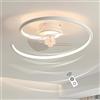 Generic Lampadario Ventilatore, Ventilatore da soffitto con illuminazione e telecomando ventilatore silenzioso con luce bianca moderna plafoniera dimmerabile a LED con ventilatore for soggiorno camera da lett