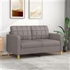 Gecheer Divano a 2 Posti Moderno in Tessuto - Tortora 140 cm, Imbottito, Letto, Sofà per Soggiorno/Ufficio