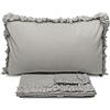 SaRani Set Lenzuola Renato Balestra Cotone Matrimoniale Federe con Volant JOLLY (Grigio chiaro)