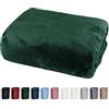 heimtexland Lenzuolo con angoli elasticizzati 100 x 200 cm, in cashmere touch, super morbido, invernale, con angoli elasticizzati Nicky, peluche, tipo 585, ecologico, facile da pulire, verde abete, per 90 x 200