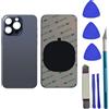 Peixiong 15 Pro vetro posteriore di ricambio per iPhone 15 Pro cover posteriore in vetro di ricambio con adesivo preinstallato + kit di riparazione (blu titanio)