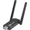 Bouncy Dongle Wifi, gioco a bassa latenza, 1300 Mbps, adattatore WiFi ad alto guadagno, USB 3.0 5dBi Dual Band 2,4 GHz/5 GHz USB wireless per PC/desktop/tablet/laptop, supporta Windows 11/10/8/7/Vista/XP,