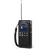 Raddy RD939 - Radio portatile DAB FM, radio tascabile DAB con BT 5.3, altoparlante da 5 W, display da 2, batteria USB-C e 1200 mAh, sveglia, riproduzione TF/USB, scansione automatica, jack per cuffie