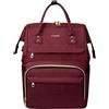 LOVEVOOK Zaino Laptop Donna, Impermeabile Zaino porta PC 15.6 Pollici, per Computer con Caricatore USB, Universita per Viaggi Lavoro Scuola Ufficio, Vino Rosso