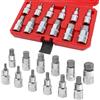 FIFIBANG 12 Pezzi Set di bussole per chiavi a brugola, 1/2 Set di bussole a bussola esagonali, Chiavi a Bussola 5,6,7,8,10,12,14,16,17,18,19,22 mm