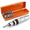 QWORK® Set di Cacciavite a Percussione, Avvitatore a Percussione da 1/2 Pollice con Adattatore per Vite e 12 Punte