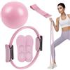 Generico Set Attrezzi Pilates, Set Anelli Palle Pilates Portatili, Kit Pilate Casa Fascia Elastica Tonificante Anello Yoga Per Donna, Kit Attrezzi Fitness Allenamento Sets Pilate Allenamento