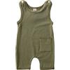 Alunsito Pagliaccetto per neonata e bambina in cotone Tutina semplice Pagliaccetto senza maniche Tutina per bambini Abbigliamento completo Abiti estivi 90 Verde 6-9 mesi