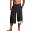Vhersily 2025 - Pantaloni Giapponesi Uomo, Corti Taro in Lino Abbigliamento Tradizionale Giapponese con Coulisse, Estivi, Casual, Leggeri, da Spiaggia, per Jogger Yoga Palestra Trekking