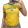 GGOOB Brasile Camicia Graphic Baby Tees per le Donne Y2k Crop Top Brasile Jersey Vintage Estate Crop Top 2000 Abbigliamento, Giallo, S