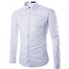 FAWHEWX Camicie Eleganti a Maniche Lunghe da Uomo Tinta Unita Slim Fit Camicie abbottonate Casual da Lavoro Camicie comode Camicie Eleganti da Lavoro per pendolari da Uomo(Un bianco/3XL)
