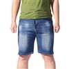 FASLOLSDP Pantaloncini in jeans da uomo, oversize, in cotone, denim, taglie forti, con gamba dritta, da uomo, estivi, a vita alta, L-7XL, #001 blu, 6XL