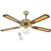DCG Ventilatore da Soffitto con Luce e Telecomando 4 Pale Ø 124 cm Lampadario 3 Velocità - VECRD43TL
