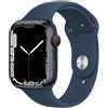 Apple Watch Series 7 Alluminio 45 mm (2021) | GPS + Cellular | Mezzanotte | Cinturino Sport Blu abisso