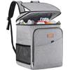 Lifewit Zaino Frigo Termico 26L (34 Lattine), Grande Borsa Frigo Zaino Portatile, Cestini e Panieri da Picnic, Zaini Termica porta Pranzo per Mare, Spiaggia, Viaggio, Campeggio, Grigio
