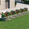 Gecheer Fioriera Gabbione con Letto Rialzato in Ferro Zincato,Gabbione in Rete Fioriera Metallo,Fioriera a Gabbione,Fioriera Rialzata Fioriera per Giardino,Letto Rialzato,Metallo 500x100x50 cm